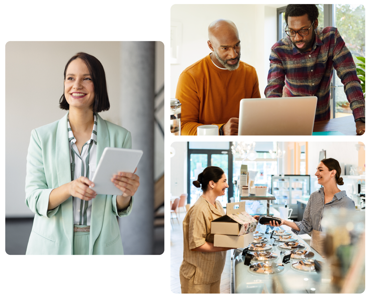 A collage of a images showing different kinds of small businesses.