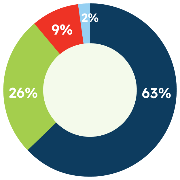 Percentage of respondents by number of employees