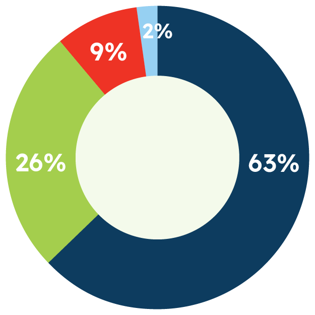 Percentage of respondents by number of employees